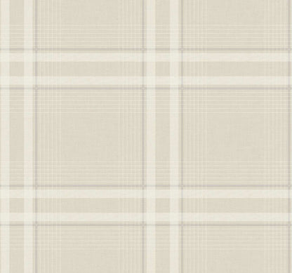 Ronald Redding Private Reserve Country Club Plaid Wallpaper Sample - Beige