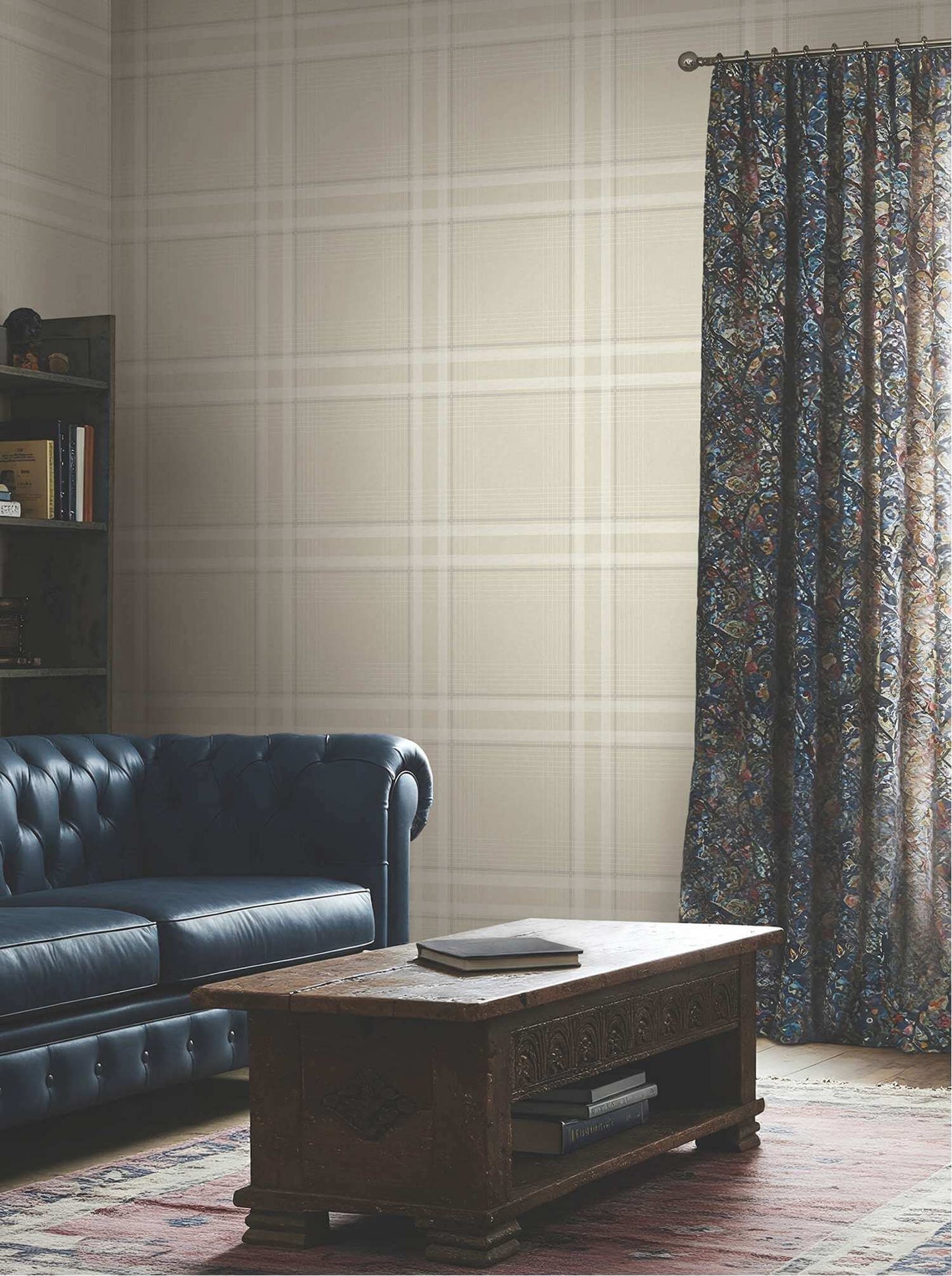 Ronald Redding Private Reserve Country Club Plaid Wallpaper Sample - Beige