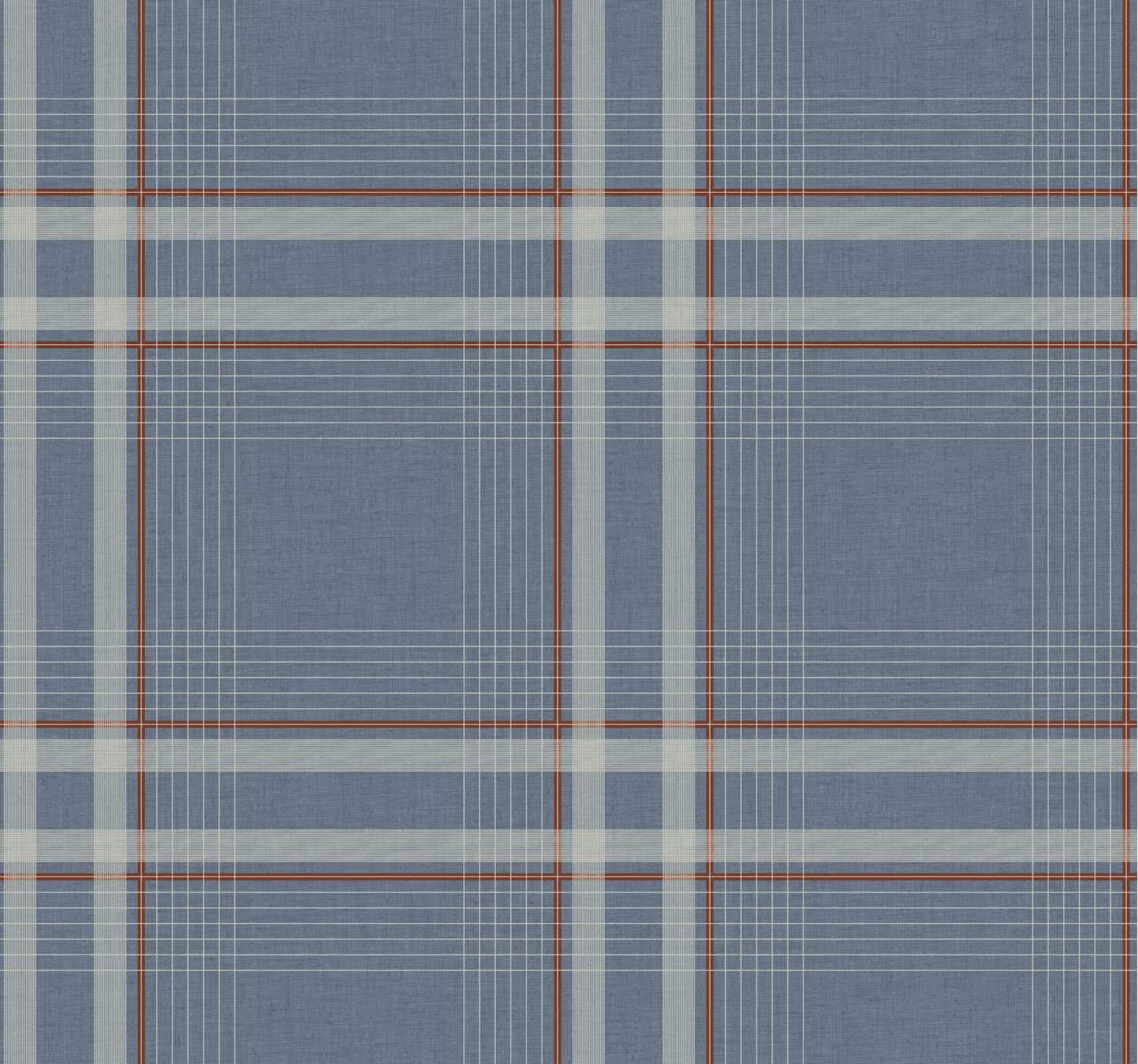 Ronald Redding Private Reserve Country Club Plaid Wallpaper Sample - Denim