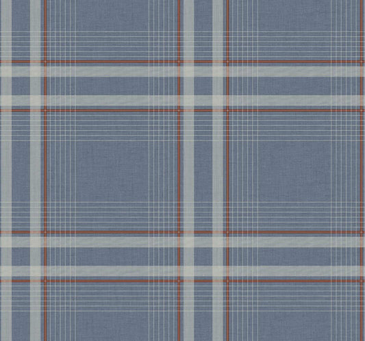 Ronald Redding Private Reserve Country Club Plaid Wallpaper - Denim