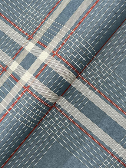 Ronald Redding Private Reserve Country Club Plaid Wallpaper Sample - Denim