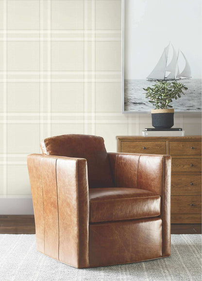Ronald Redding Private Reserve Country Club Plaid Wallpaper - Dove
