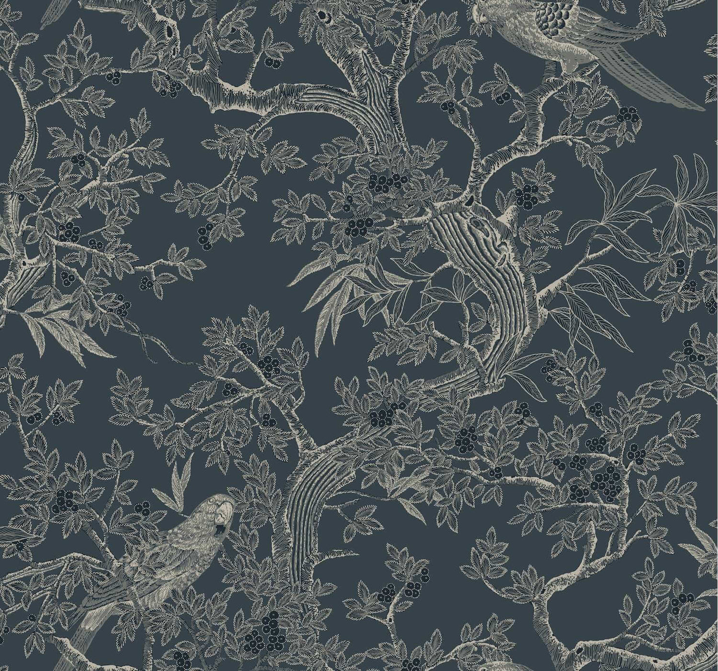 Ronald Redding Private Reserve Regal Ridge Wallpaper - Dark Blue