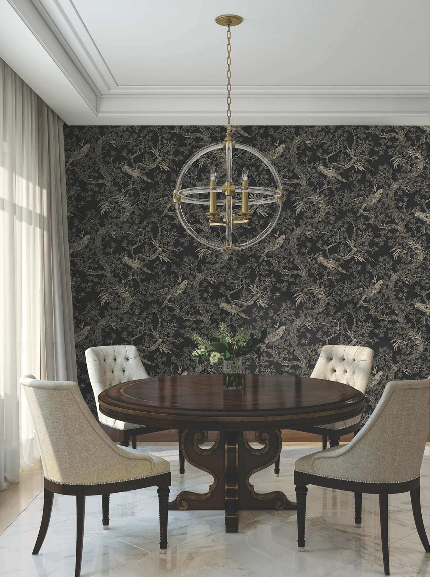 Ronald Redding Private Reserve Regal Ridge Wallpaper Sample - Black