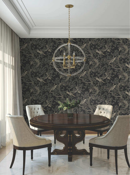 Ronald Redding Private Reserve Regal Ridge Wallpaper Sample - Black