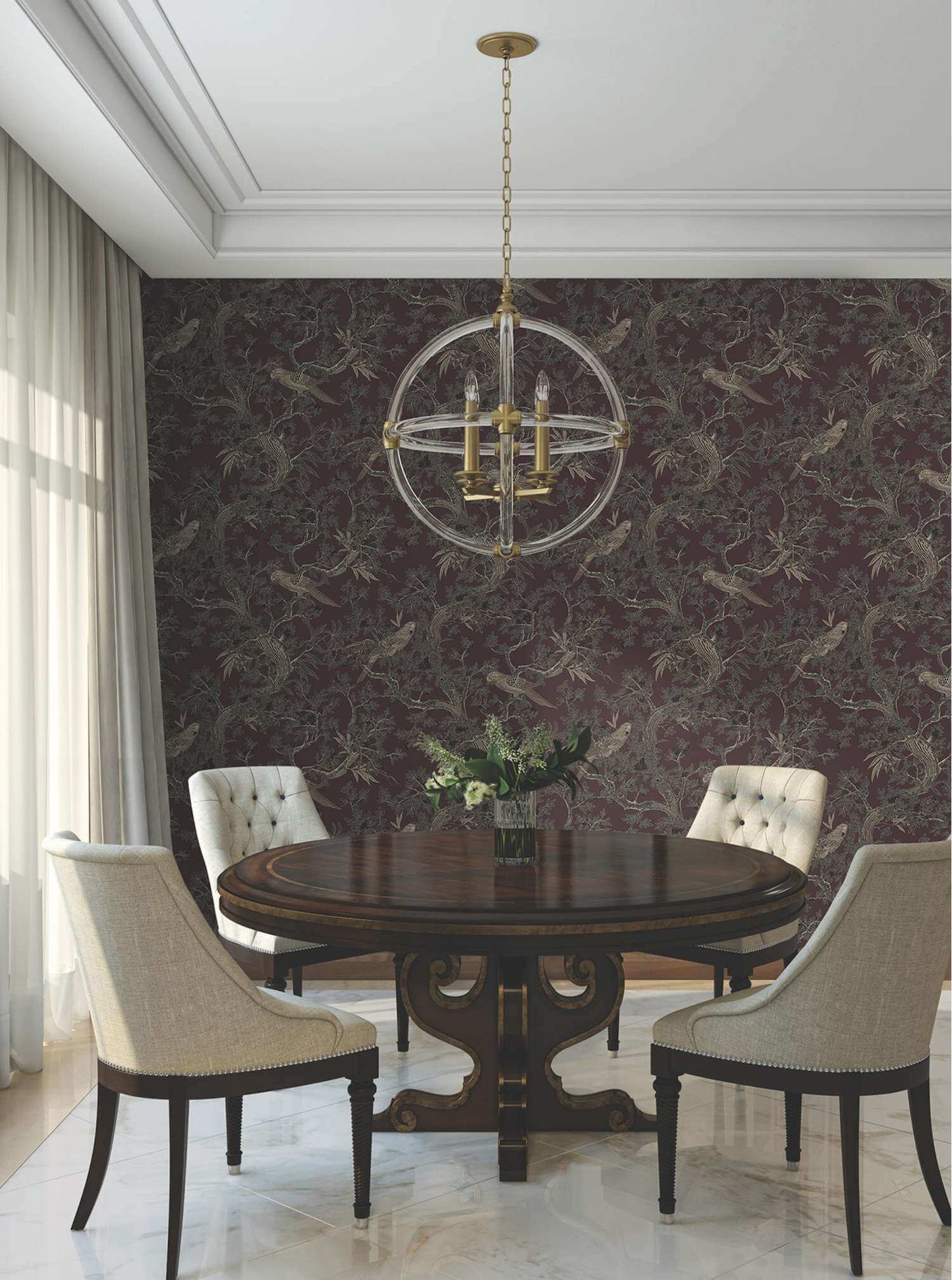 Ronald Redding Private Reserve Regal Ridge Wallpaper Sample - Plum