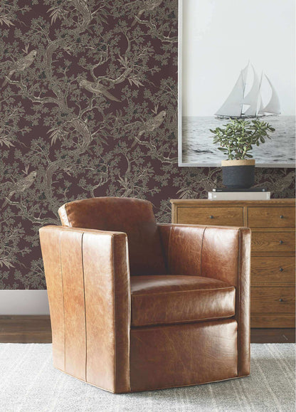Ronald Redding Private Reserve Regal Ridge Wallpaper Sample - Plum