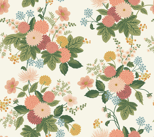 Rifle Paper Co. Dahlia Wallpaper - Cream