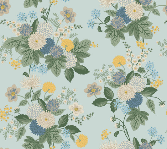Rifle Paper Co. Dahlia Wallpaper - Blue