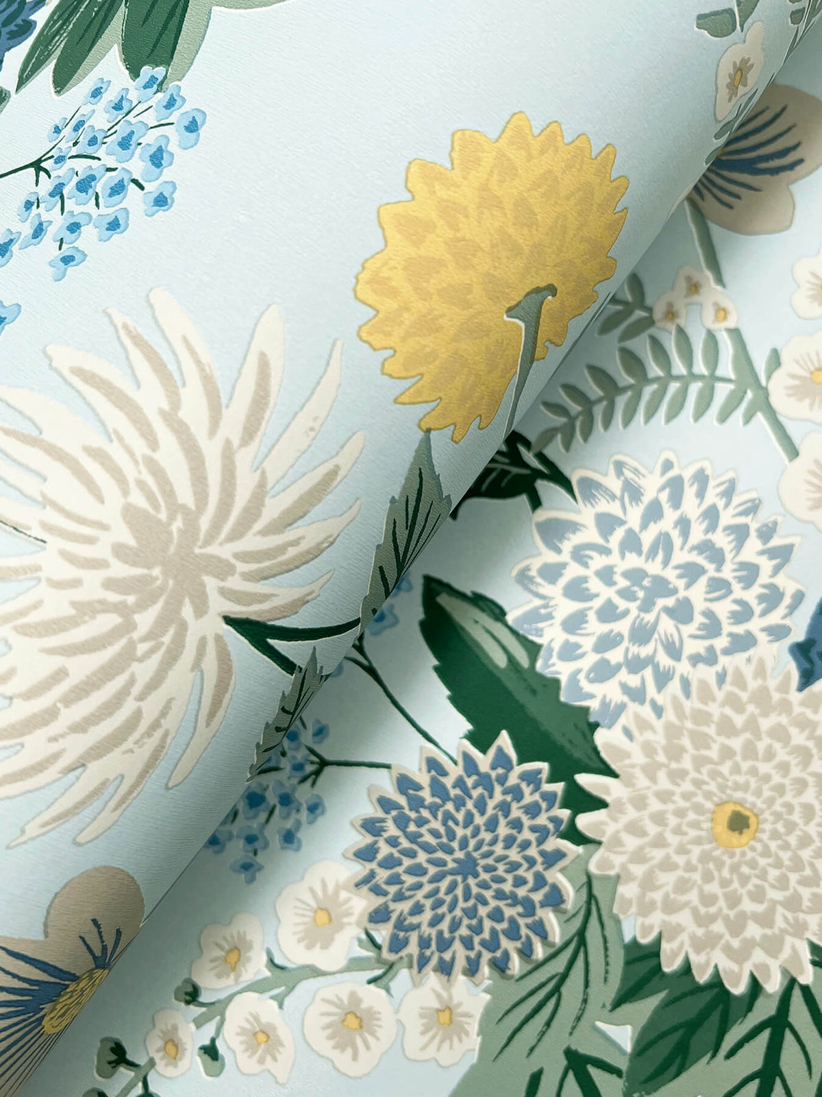 Rifle Paper Co. Dahlia Wallpaper - Blue