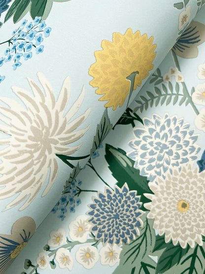 Rifle Paper Co. Dahlia Wallpaper - Blue