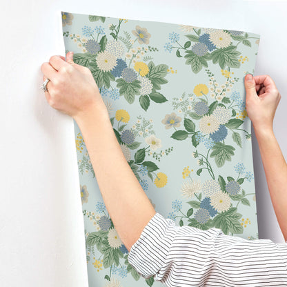 Rifle Paper Co. Dahlia Wallpaper - Blue