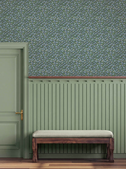 Rifle Paper Co. Sylvie Wallpaper Sample - Navy