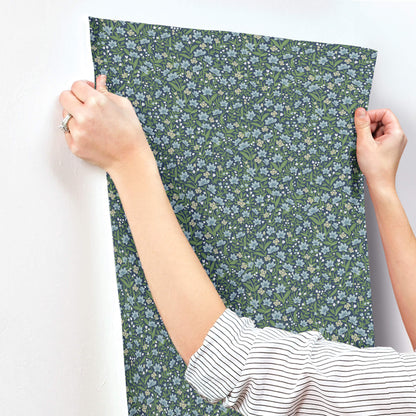 Rifle Paper Co. Sylvie Wallpaper Sample - Navy