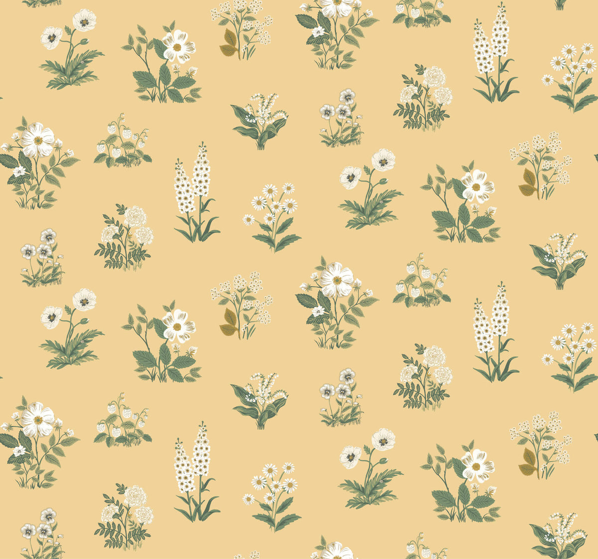 Rifle Paper Co. Botanical Wallpaper Sample - Gold
