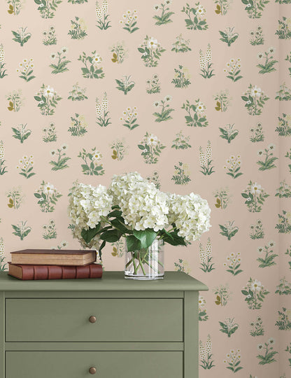 Rifle Paper Co. Botanical Wallpaper Sample - Blush