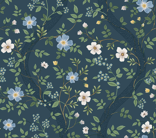 Rifle Paper Co. Waverly Wallpaper - Navy