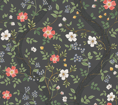 Rifle Paper Co. Waverly Wallpaper Sample - Charcoal