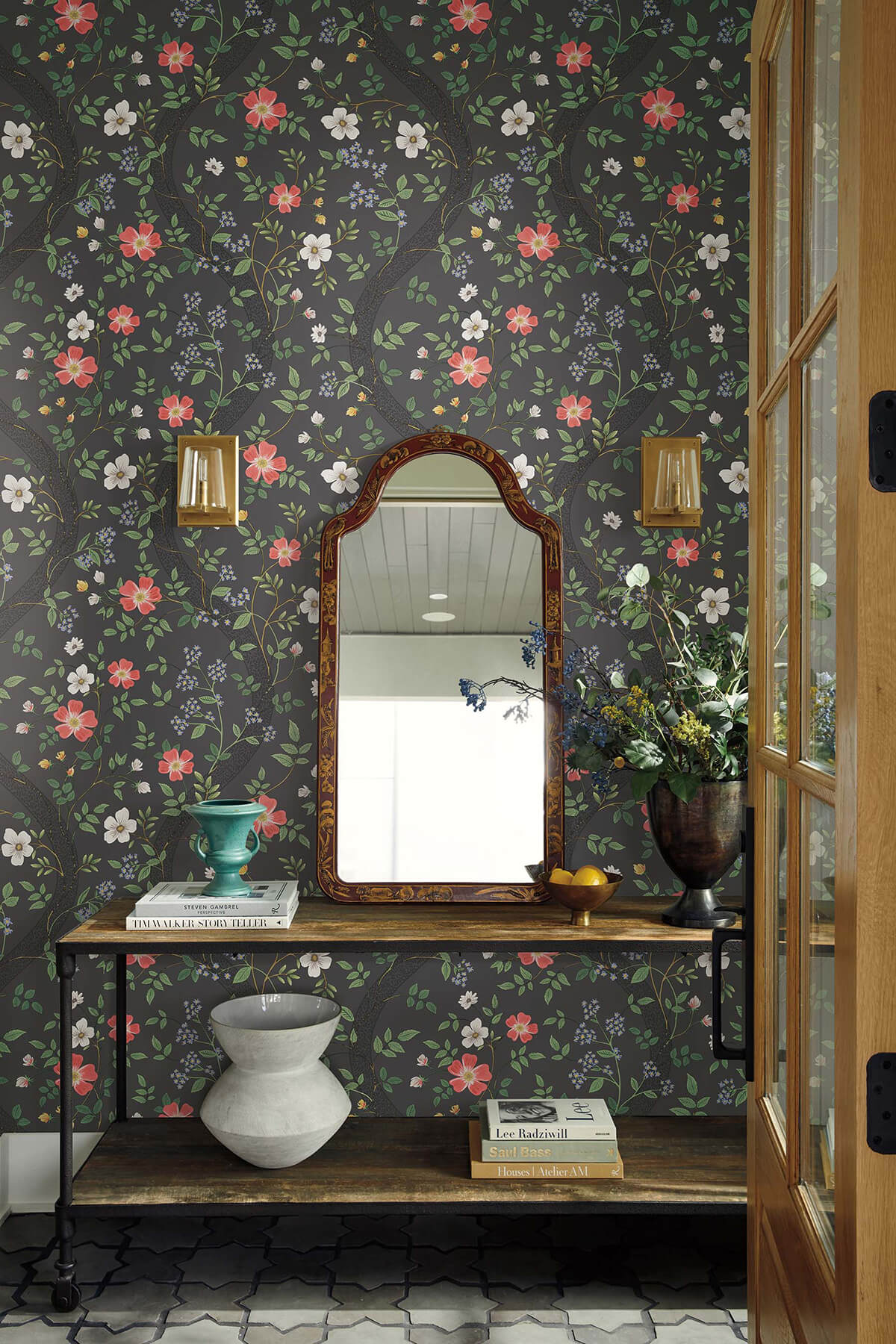 Rifle Paper Co. Waverly Wallpaper Sample - Charcoal