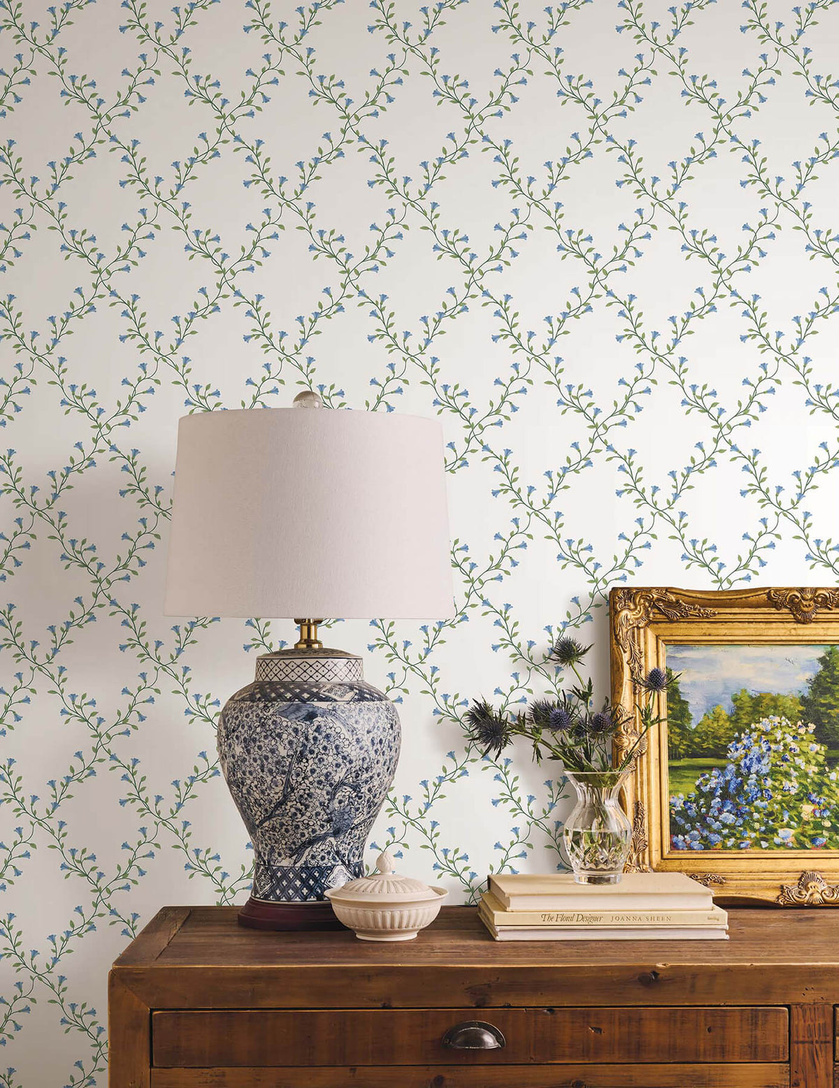 Rifle Paper Co. Bellflower Wallpaper Sample - White