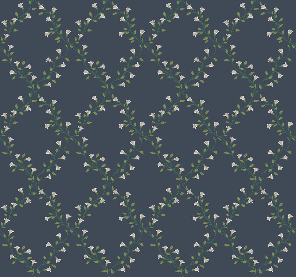 Rifle Paper Co. Bellflower Wallpaper Sample - Navy