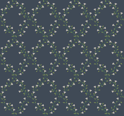 Rifle Paper Co. Bellflower Wallpaper Sample - Navy