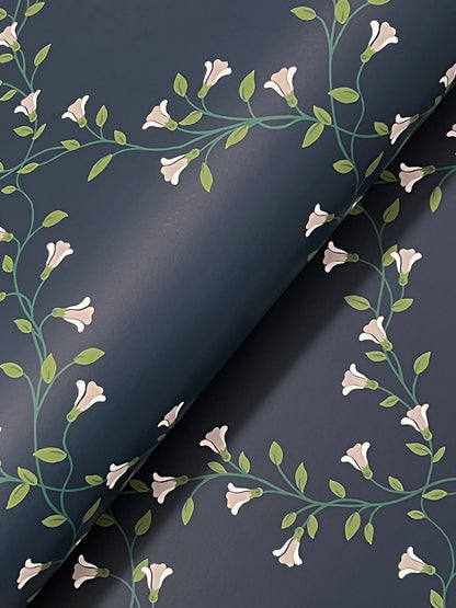 Rifle Paper Co. Bellflower Wallpaper Sample - Navy