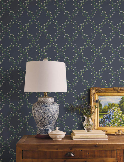 Rifle Paper Co. Bellflower Wallpaper Sample - Navy