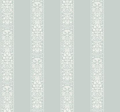 Rifle Paper Co. Estee Stripe Wallpaper Sample - Slate