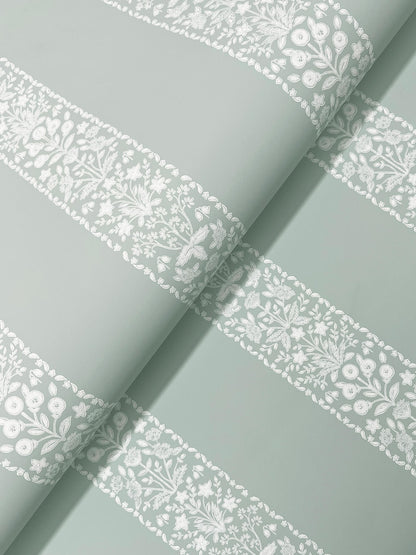 Rifle Paper Co. Estee Stripe Wallpaper Sample - Slate
