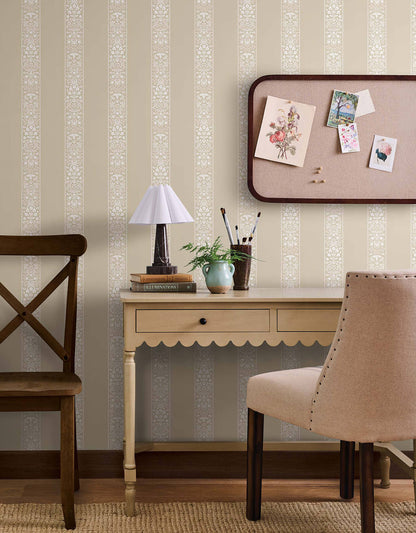 Rifle Paper Co. Estee Stripe Wallpaper Sample - Linen