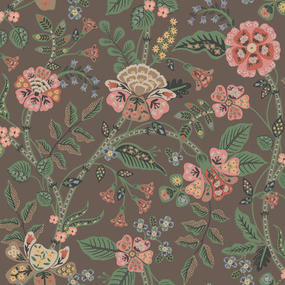 Rifle Paper Co. Gracie Wallpaper Sample - Brown