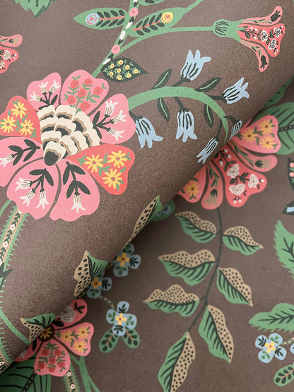 Rifle Paper Co. Gracie Wallpaper Sample - Brown