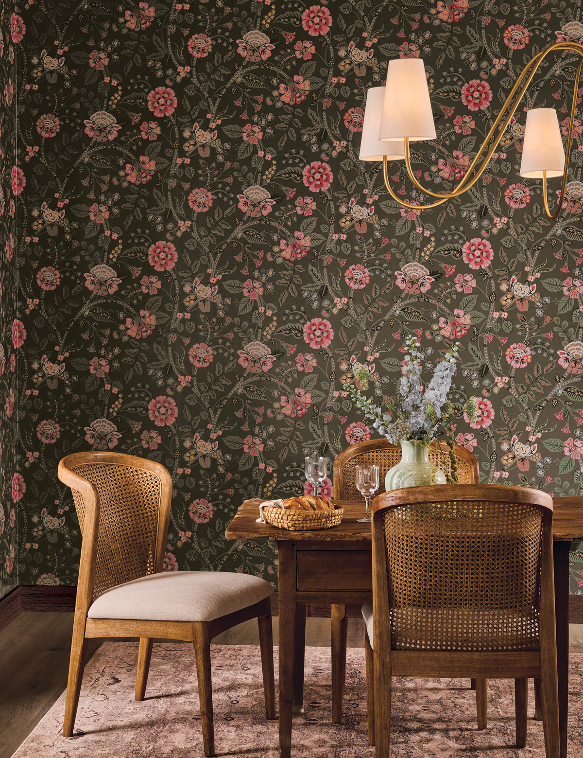 Rifle Paper Co. Gracie Wallpaper Sample - Brown