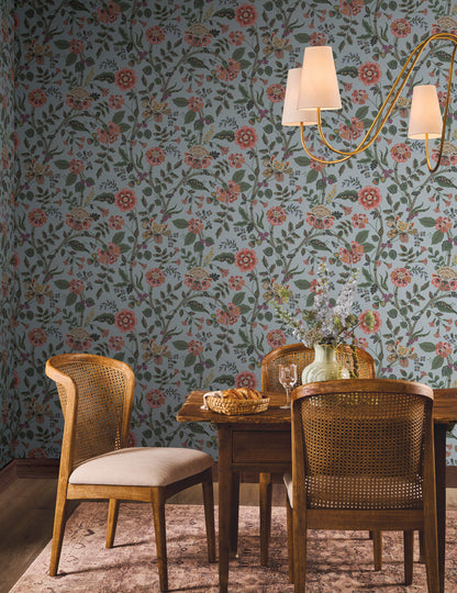 Rifle Paper Co. Gracie Wallpaper Sample - Blue