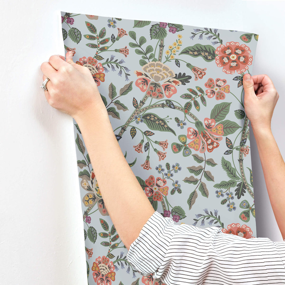 Rifle Paper Co. Gracie Wallpaper Sample - Blue