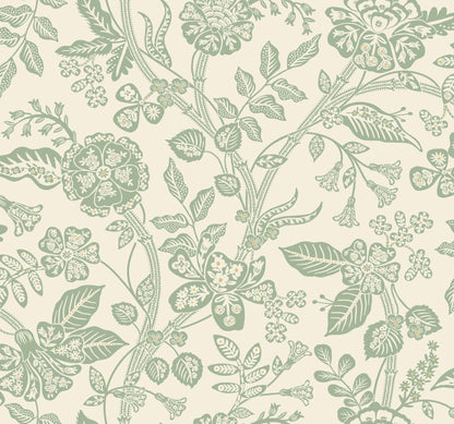 Rifle Paper Co. Gracie Garden Wallpaper - Sage & Cream