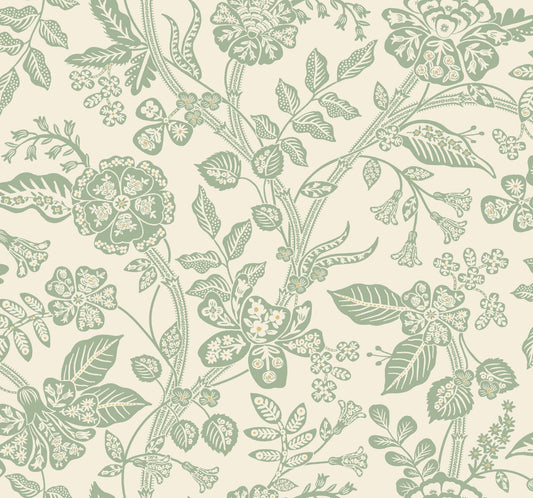 Rifle Paper Co. Gracie Garden Wallpaper - Sage & Cream