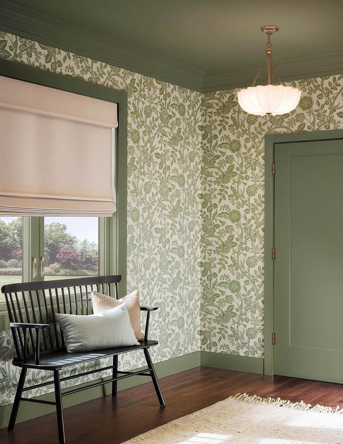 Rifle Paper Co. Gracie Garden Wallpaper - Sage & Cream