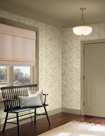 Rifle Paper Co. Gracie Garden Wallpaper - Gold & Linen
