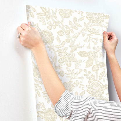 Rifle Paper Co. Gracie Garden Wallpaper - Beige & White
