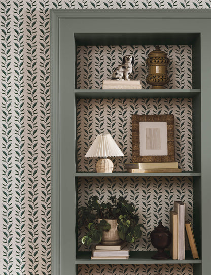 Rifle Paper Co. Seagrass Wallpaper Sample - Emerald & Linen
