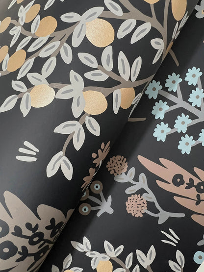 Rifle Paper Co. Fenna Wallpaper Sample - Black