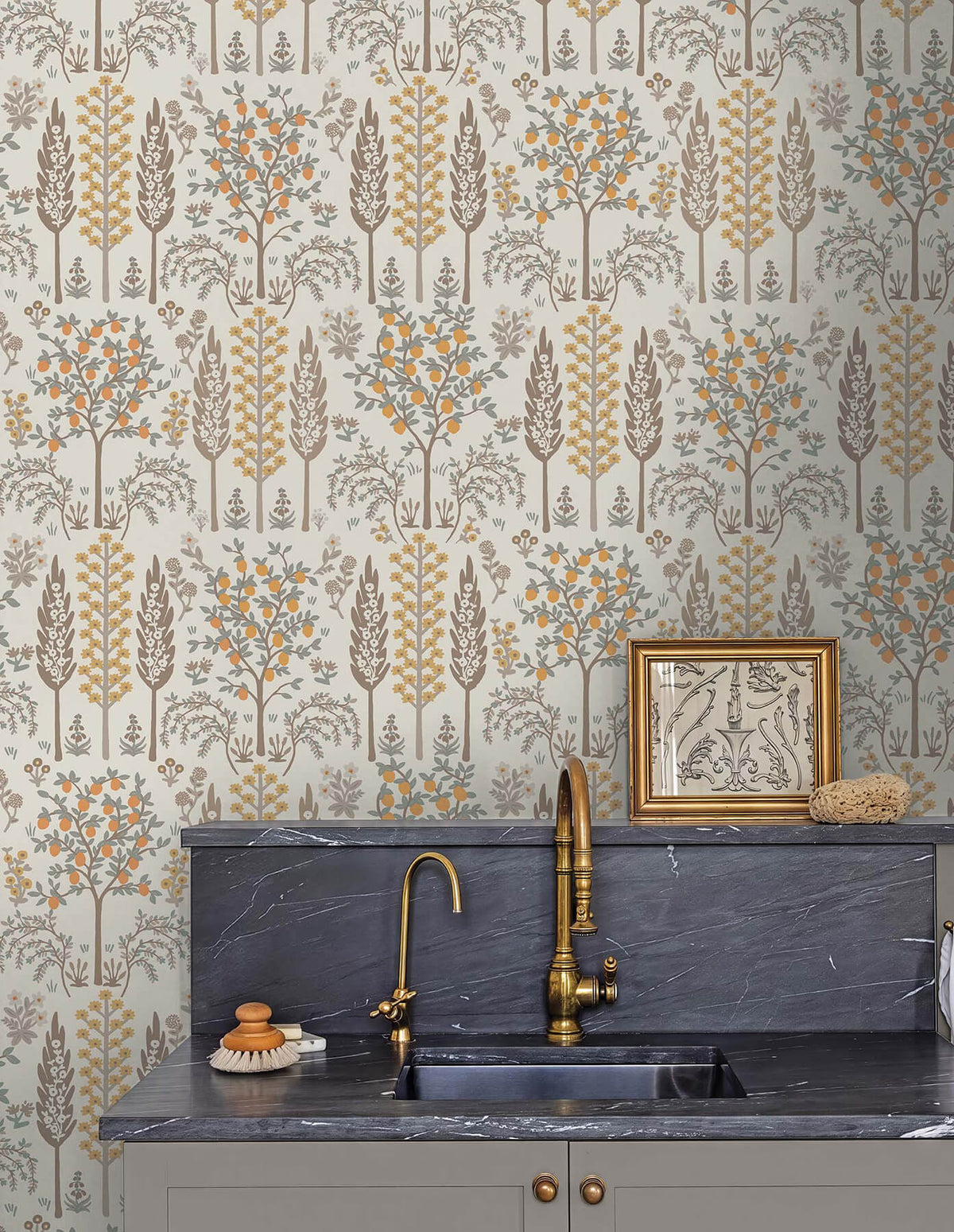 Rifle Paper Co. Fenna Wallpaper - Brown & Gold