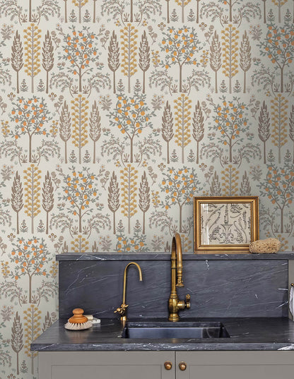 Rifle Paper Co. Fenna Wallpaper - Brown & Gold