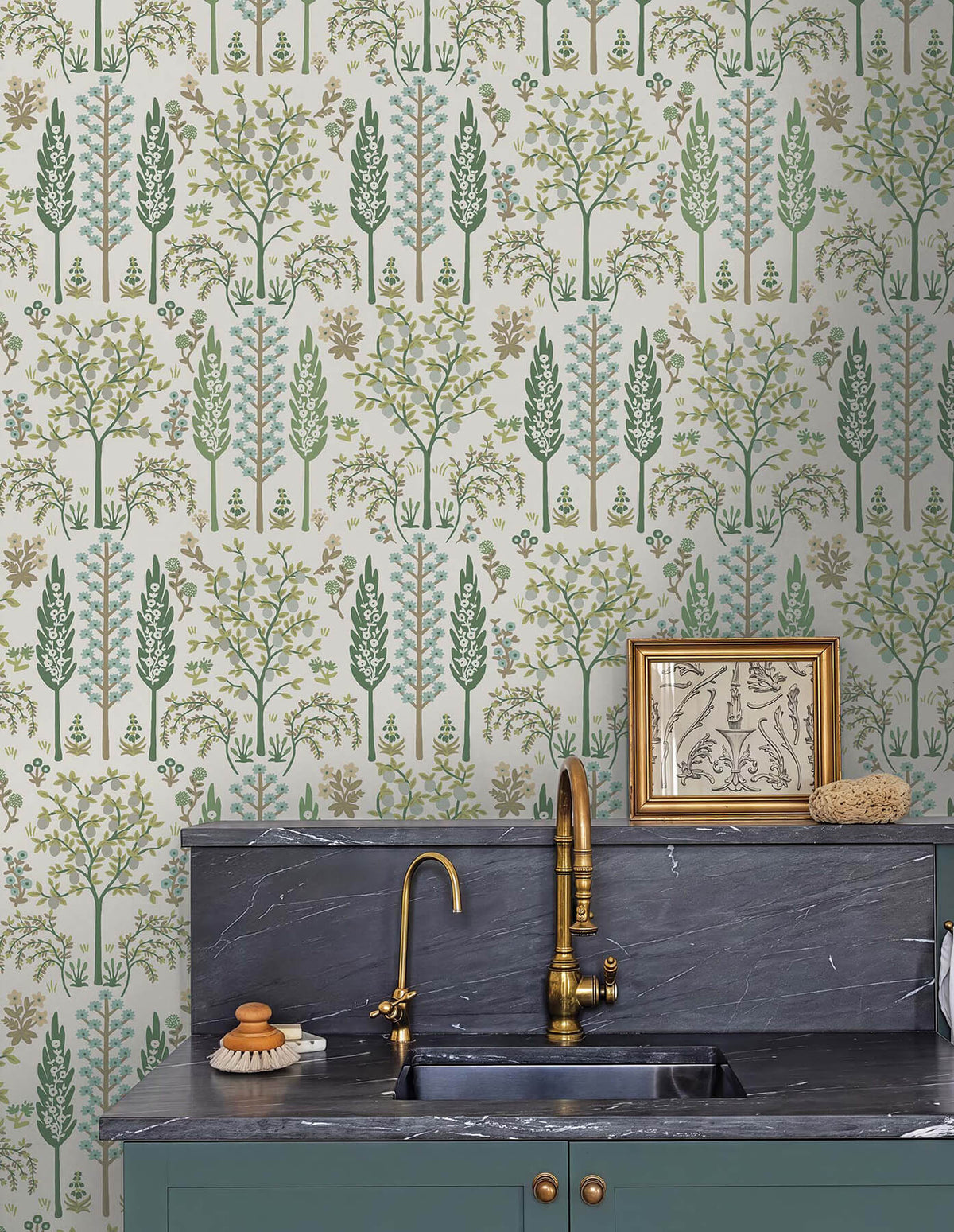 Rifle Paper Co. Fenna Wallpaper Sample - Green