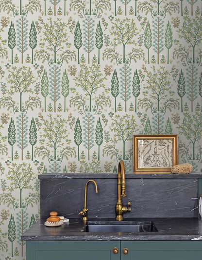 Rifle Paper Co. Fenna Wallpaper Sample - Green