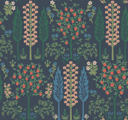 Rifle Paper Co. Fenna Wallpaper Sample - Navy Multi