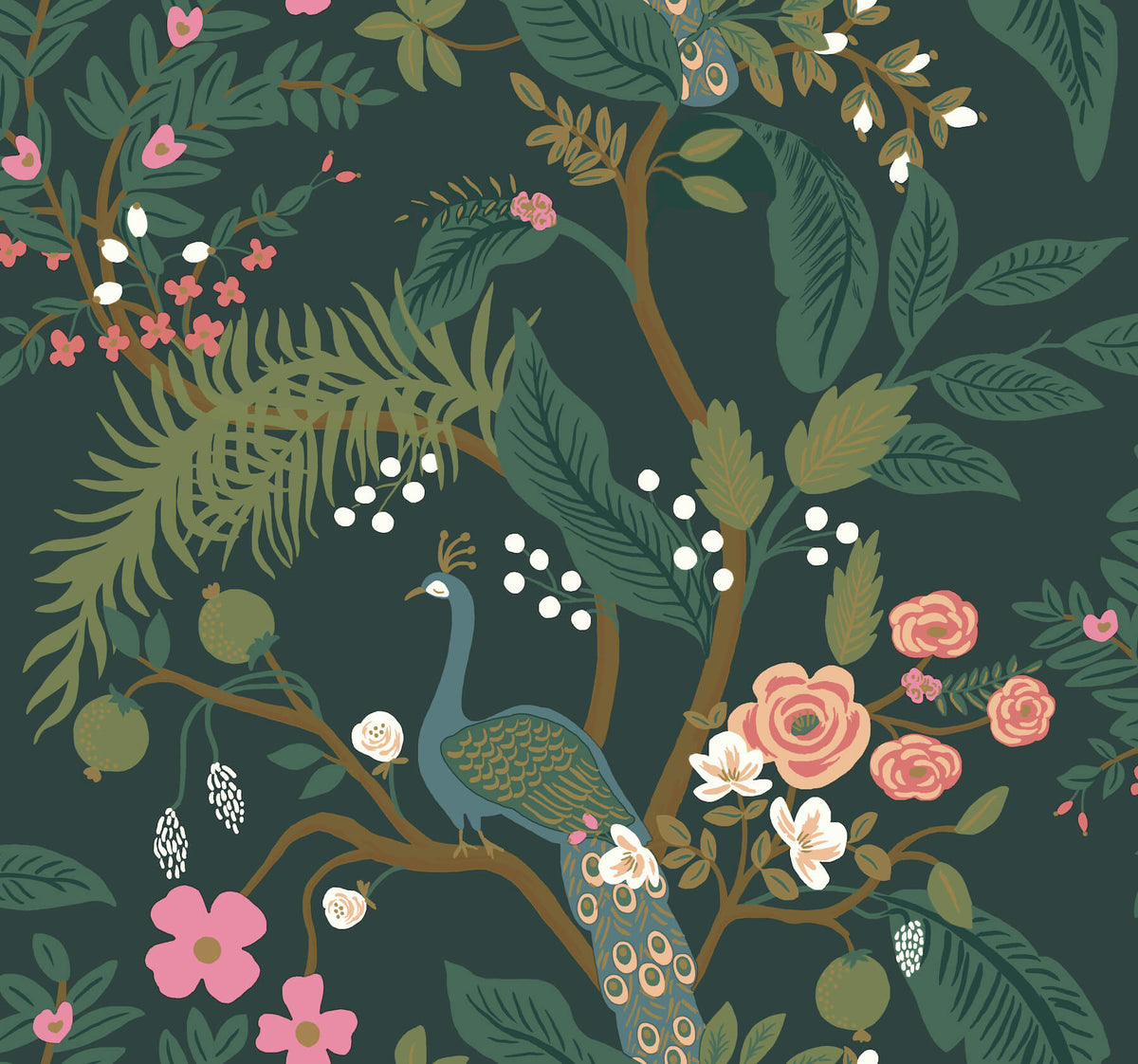 Rifle Paper Co. Peacock Wallpaper - Emerald