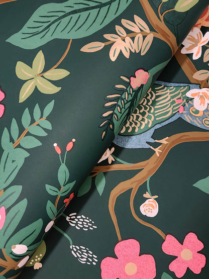 Rifle Paper Co. Peacock Wallpaper - Emerald